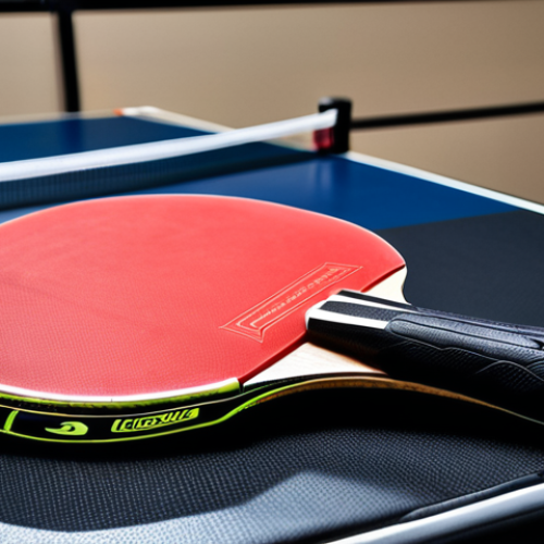 Home 4 ** A close-up shot of a high-quality table tennis racket inside a stylish, modern racket case. Focus on the racket's rubber surface and the case's texture, highlighting its protective features and design.
**