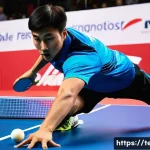 탁구 라켓 리뷰 - **Offensive Player Prompt:**
    "A male table tennis player in his late 20s, with intense focus, ca...